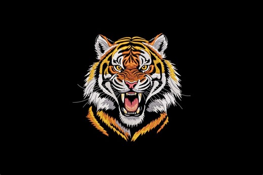 Realistic Tiger Face Machine Embroidery Design, Wildlife Animals Embroidery File, Instant Download - Etsy