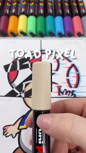 Drawing TOAD in 4 Different Styles! 🍄 Part 4 - Pixel Art