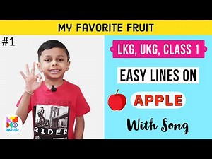 My Favourite Fruit Apple 🍎/ Easy Lines on Apple / Apple Day Speech for Kids // Rkistic