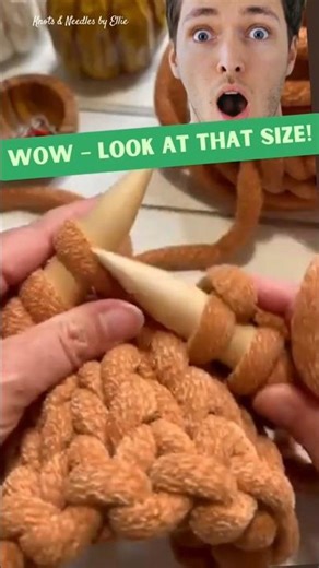 Knitting with GIANT Needles!? Watch This 20mm Yarn Magic!