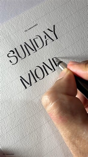 MONDAY in beautiful shadow lettering style #lettering #art #3d #shortsfeed