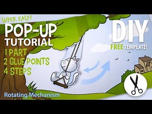 Cat Swing Pop-up card Tutorial- Super easy DIY (FREE template!)