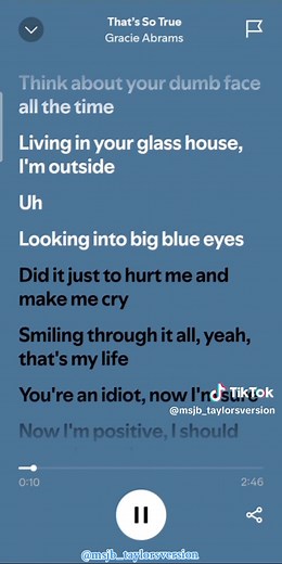 Gracie Abrams - That's So True (Lyric Video) | Full Song