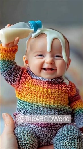 Cute AI Baby Funny Moments | Baby Dripping Milk on Head | #shorts #baby #ai #youtubeshorts #ytshorts