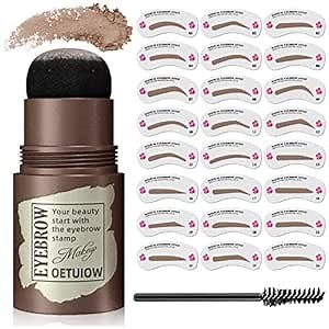 Amazon.com : Eyebrow Stamp and Stencil Kit - 24 Reusable, Washable Eyebrow Shaping Tools, Smudge-Proof & Long-Lasting (Light Brown) : Beauty & Personal Care