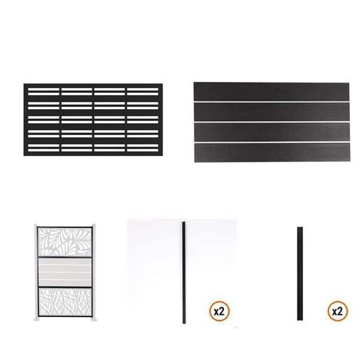 Deckorators Outdoor Privacy Screen Kit with Pier Insert and Slate Panels For In-Ground Installation - The Home Depot