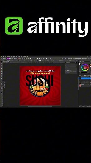 How to Design Sushi Poster in Affinity Designer #shorts #affinitydesigner #affinitydesigneripad