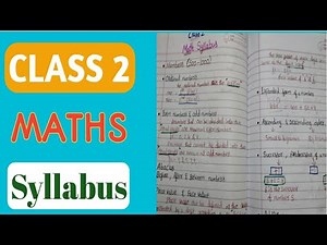 Class 2 Maths Syllabus || Maths Syllabus For Class 2 || Grade 2 maths Syllabus