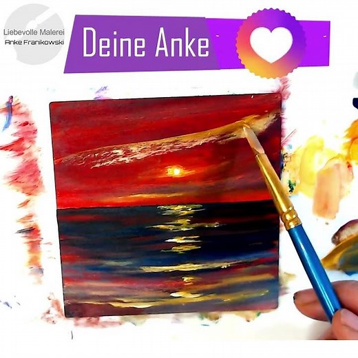 Easy Acrylic Painting for Beginners, Painting Sea & Sunset #48 Daily Art