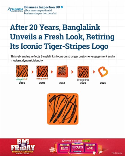Business inspection BD on Instagram: "Bangladesh’s one of the leading telecom operator Banglalink has refreshed its iconic logo, keeping the recognizable ‘B’ at its core. The new design creatively transforms the letter into a heart shape, symbolizing connection, care, and innovation. This rebranding reflects Banglalink’s focus on stronger customer engagement and a modern, dynamic identity."