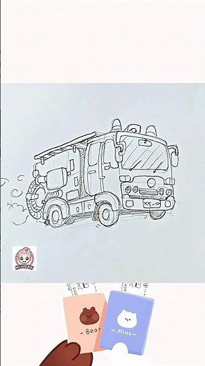 Draw a Cute Cartoon Fire Truck! 🚒🚨 Easy Emergency Vehicle Art