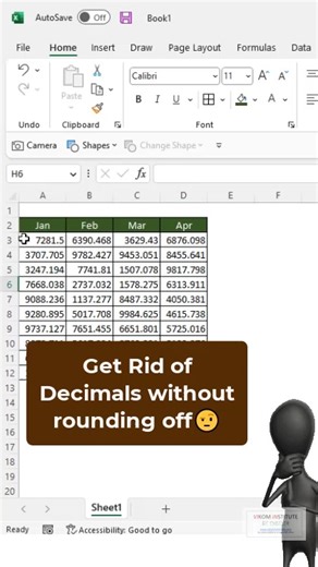 Get rid off decimals without rounding off.mp4 #excel #vikominstitute #vikaljain #Getridoffdecimalswithoutroundingoff | Excel By Vikal