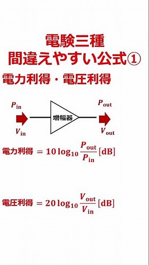 【電験三種 間違えやすい公式】電力利得・電圧利得「デシベル」【電子回路】