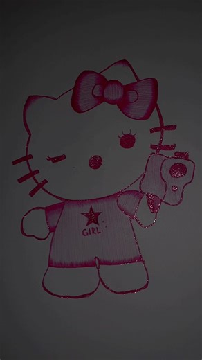 Gangster Hello Kitty drawing time lapse 💖💖💖 #hellokitty #hellokittydrawing #drawing #penart #artistsoftiktok