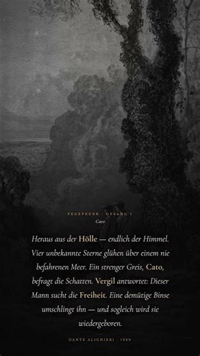Fegefeuer, Gesang I · Cato — Göttliche Komödie