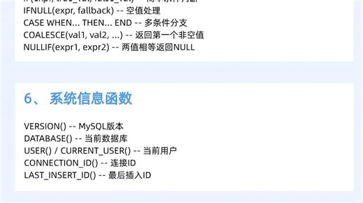 MySQL常用函数大全