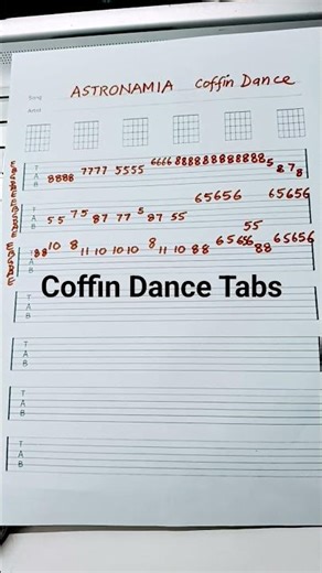 Astronamia Coffin Dance guitar tabs edited