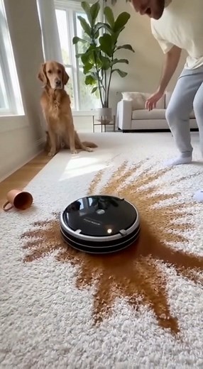 10K views · 21 reactions | El robot quiso limpiar… ¡pero empeoró todo! 烙 #videosvirales videosgraciosos #mascotas #viral #perros #hogar | The Split Screen | Facebook