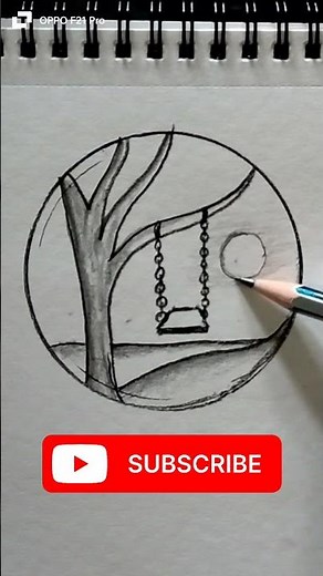 how to draw swing and tree