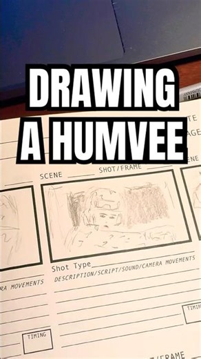 Trying to draw the inside of a Humvee #storyboard #art #draw #drawing #humvee #filmmaking #shorts