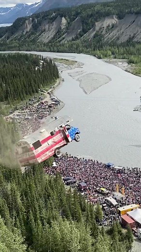 MASSIVE CLIFF DESTROYS RV!! Launching RV from 300ft cliff destruction! #revalaska #4thofjuly #independenceday #cliffjumping #rvlife #rv #motorsport #fyp #viral #fypシ #alaska #launch #crash #smash #