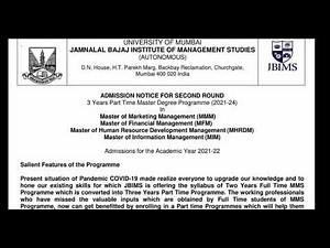 #JBIMS Part Time MBA forms Out | Should I apply? | JBIMS 2021