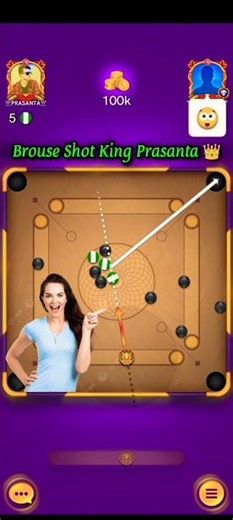 Brouse Shot King Prasanta👑#prasantasmartgaming#shorts#carrompool