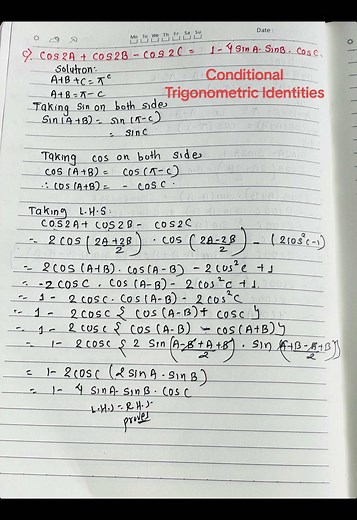 Condicionales en Identidades Trigonométricas para Clase 10