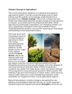 Climate Change in Agriculture Worksheet for SubPlan & Homework