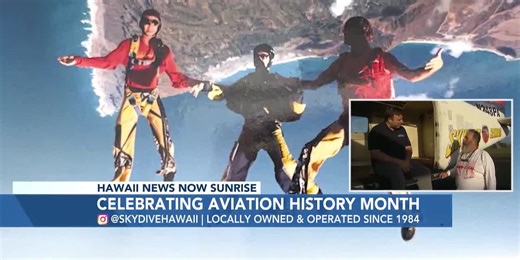 Skydive Hawaii on Hawaii News Now Sunrise at 7:30 a.m.