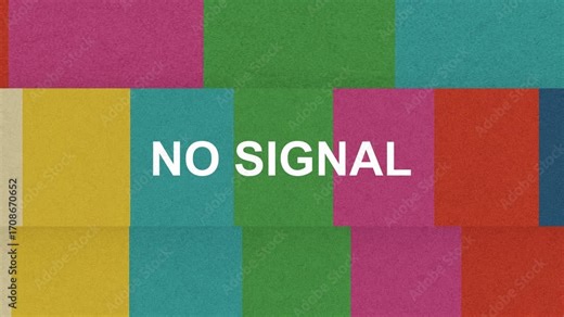 No signal old vintage TV Static television screen displaying no signal with color bars and noise background