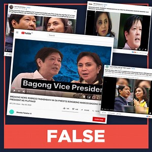 FALSE: Bongbong Marcos announced as new VP in September 2020