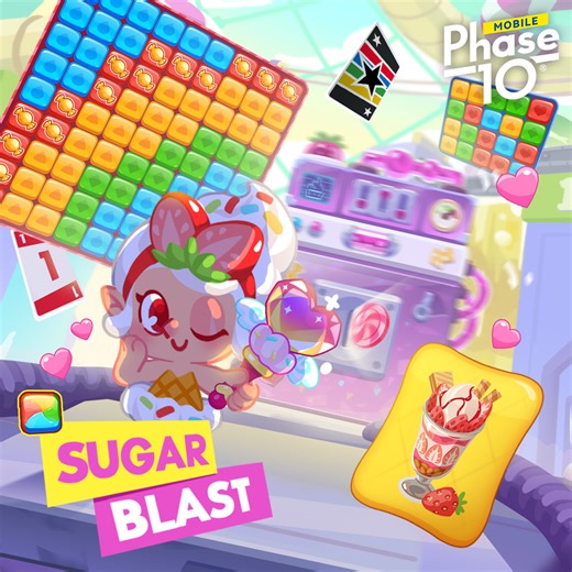 🍬 Sweetness overload! It’s time to dive into **Sugar Blast** 🍰 Are you ready to gather all the delicious treats and claim your rewards? 🌟 🎁 Tap the link to join the Sugar Blast adventure and sang your 𝐅𝐫𝐞𝐞 𝐄𝐧𝐞𝐫𝐠𝐲 now! https://s.m163.io/GR/2144UIWiEFD #sugarblast #phase10mobile #blastgame #sweetness #sugar #valentinesday #NewsUpdate | Phase 10: World Tour