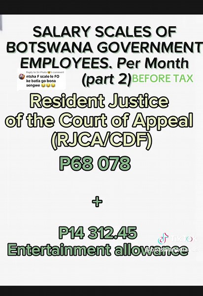 Botswana Government Employee Salary Scales Revealed