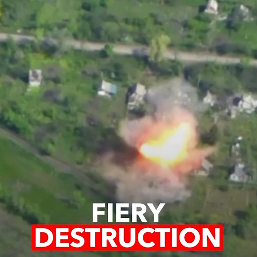 3.2K views · 23 reactions | Drone shows shells exploding in village near Bakhmut Ukrainian military released drone footage on Sunday purportedly showing a Russian shell depot exploding in a village near Bakhmut. | A News | Facebook