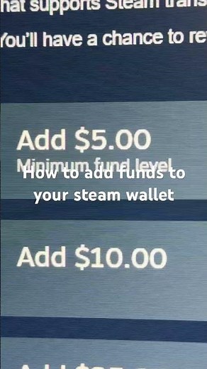 How to add funds to your steam wallet