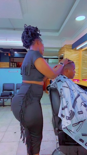 Barber Queen showcasing her best moves
