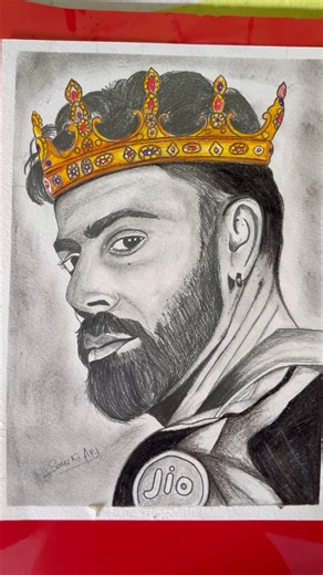 King Kohli 👑 - The Greatest Ever🏏 #shorts #viratkohli #art #kingkohli #drawing #artist