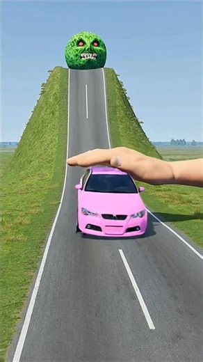 giant hand slap vs car:epic car crash #beamngdrive #shorts #trending