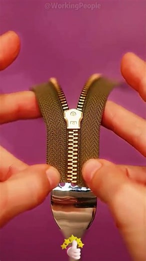 Convenient techniques for installing zippers with the help of a fork 🍴🪢👍