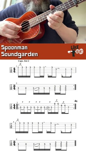 Soundgarden - Spoonman: 7 second #ukulele lesson. #ukuleletabs #ukulelecover #Soundgarden
