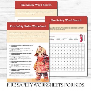 Fire Safety Worksheets: 9 Printable Kids Activities (PDF Download) - Etsy Canada