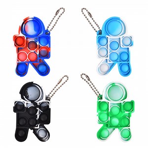 [Hot Item] 2022pop New Rodent Eradication Pioneer Keychain Pendant Silicone Mini Decompression Toy Spaceman Finger Bubble Music