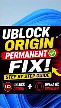 PERMANENT UBLOCK ORIGIN FIX! #operagx #tutorial #tech