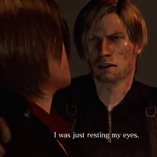 this scene always fucking kills me the BLOOD SPLATTER ??? and yet leon walks away 0 damage 100hp unreal the power of love so strong he becomes invincible