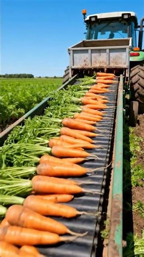 A close-up look at how a super-efficient machine harvests carrots.