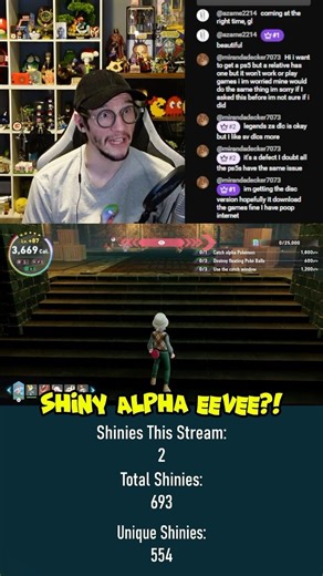 LIKE & SUB! Found a Shiny Alpha Eevee live on stream! #pokemonlegendsza