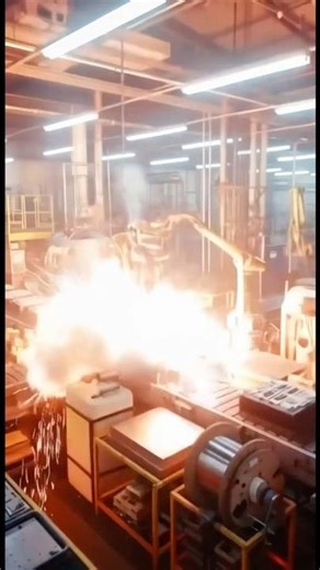 Automotive Battery Pack Explodes — EV Plant Erupts in Fireball #aivideoediting