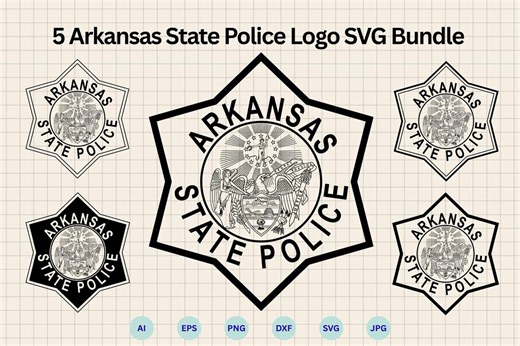 Arkansas State Police Logo Svg Bundle, Arkansas State Police Patch Svg, AR Trooper Highway Patrol Seal Svg, Cricut & Silhouette Cut Files - Etsy