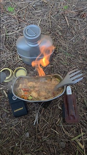 Cooking in Nature, Titanium military canteen mess kit #shorts #edc #nature #cooking #relaxing